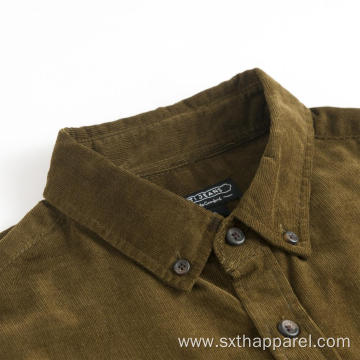 Classical Men's Long Sleeve Warmly Thick Corduroy Shirt